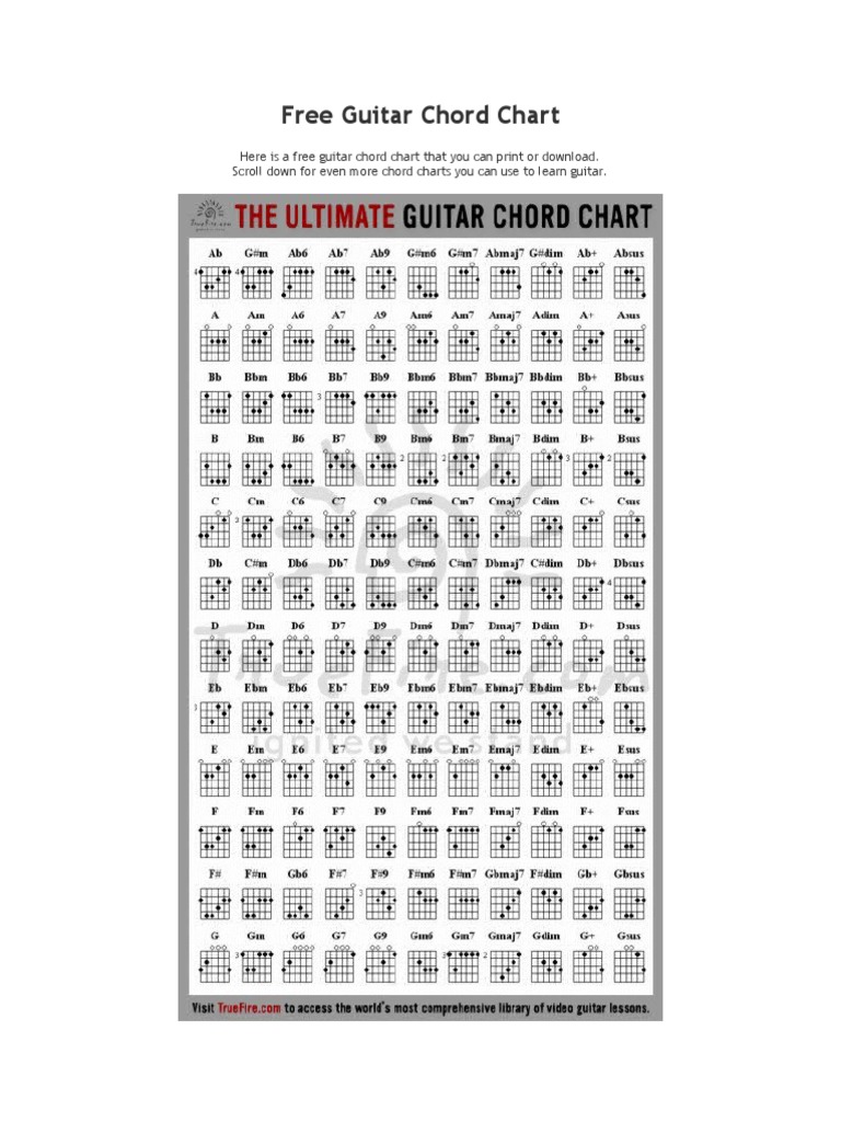 Free Guitar Chord Chart | PDF