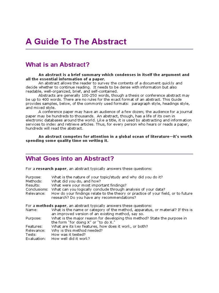 A Guide To The Abstract | PDF | Homosexuality | Abstract (Summary)