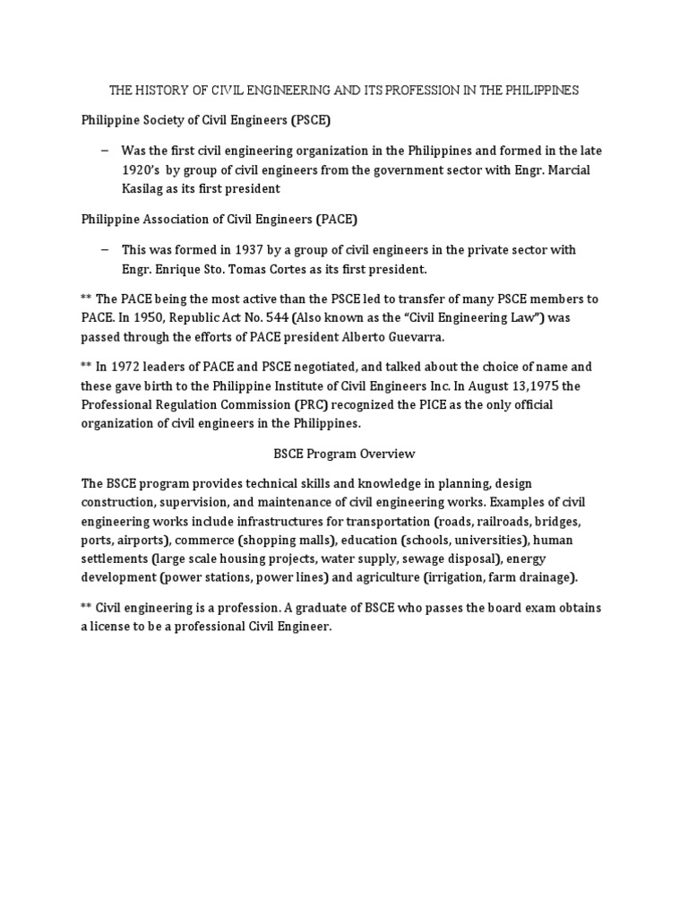 History of Civil Engineering in the Philippines | PDF