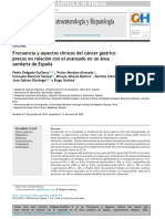 Frecuencia y Aspectos Clínicos Del Cáncer Gástrico Precoz en Relación Con El Avanzado en Un Área Sanitaria de España PDF