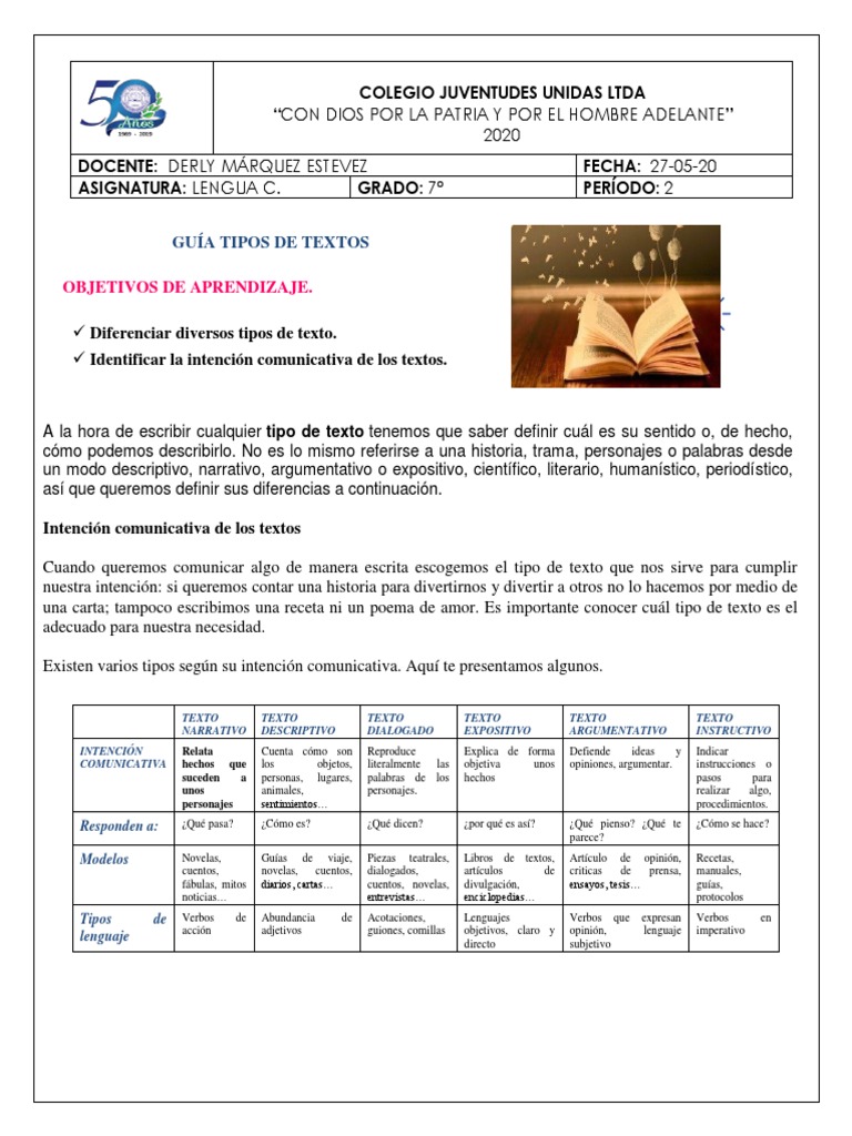Guía de Tipos de Textos y Actividades | PDF | Narrativa | Cuentos