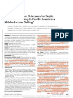 Prediction of Poor Outcomes For Septic Children According To Ferritin