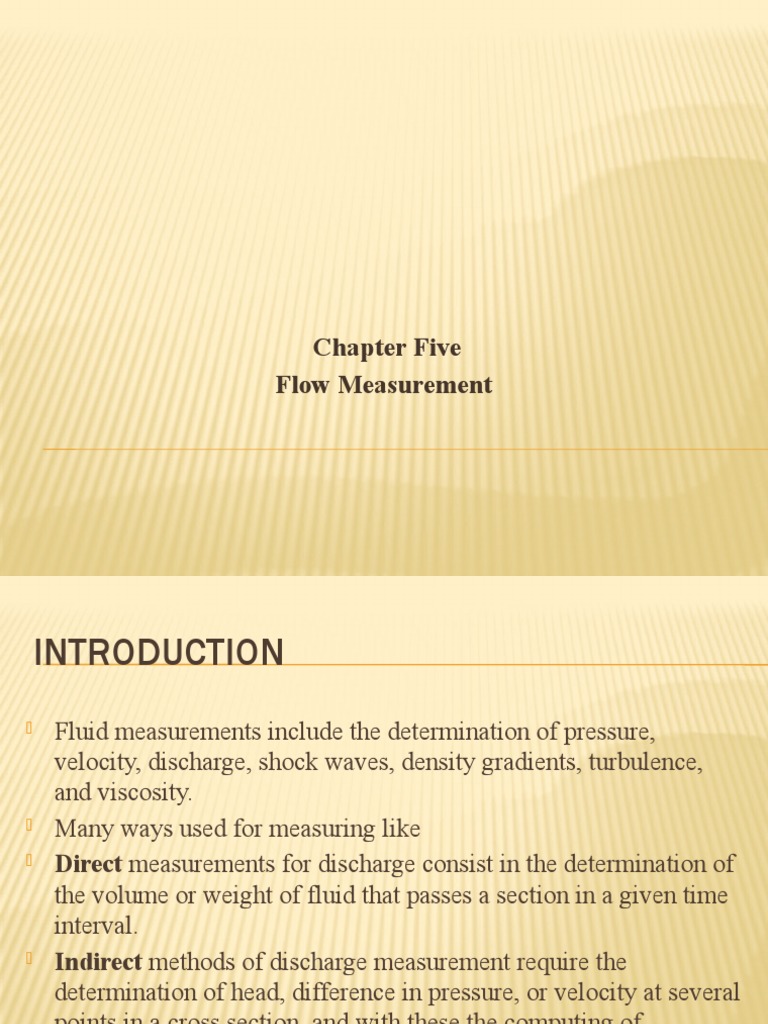 CH 5 | PDF | Flow Measurement | Fluid Dynamics