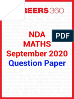 NDA Maths Paper 2020 PDF