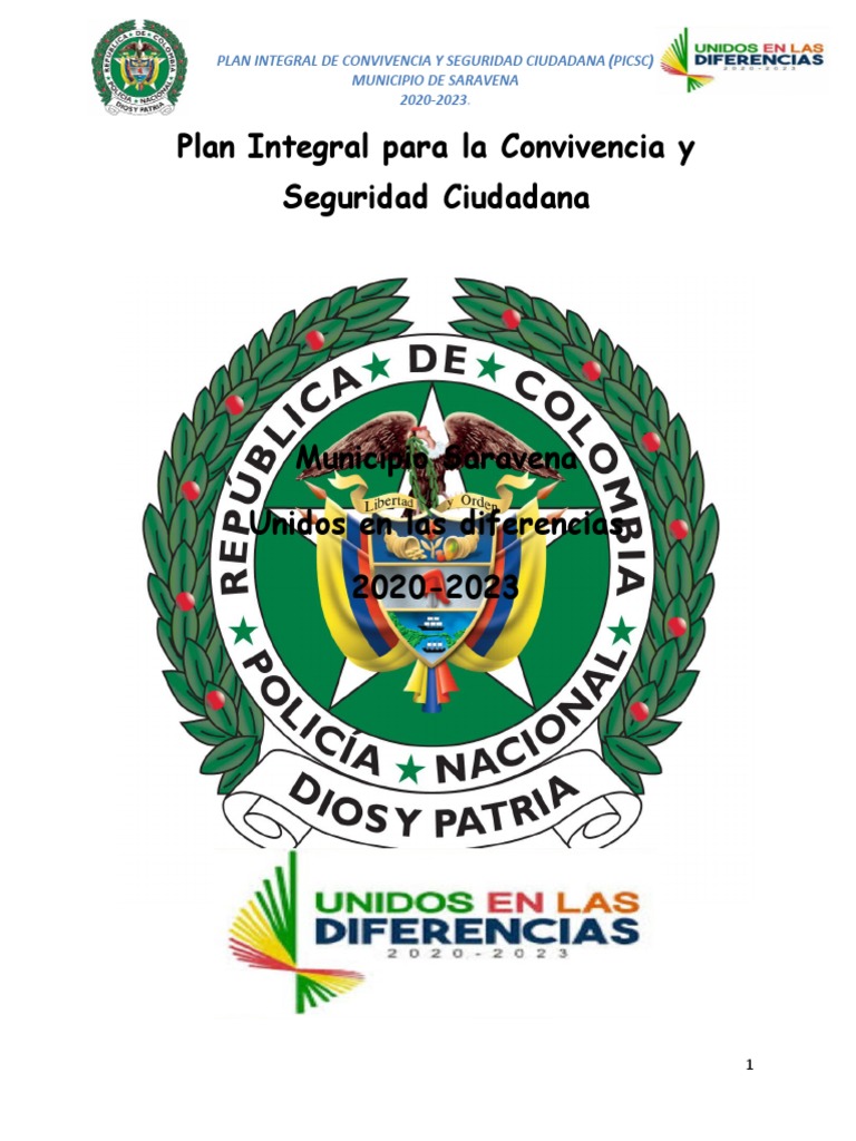 Plan Integral para La Convivencia y Seguridad Ciudadana | PDF ...