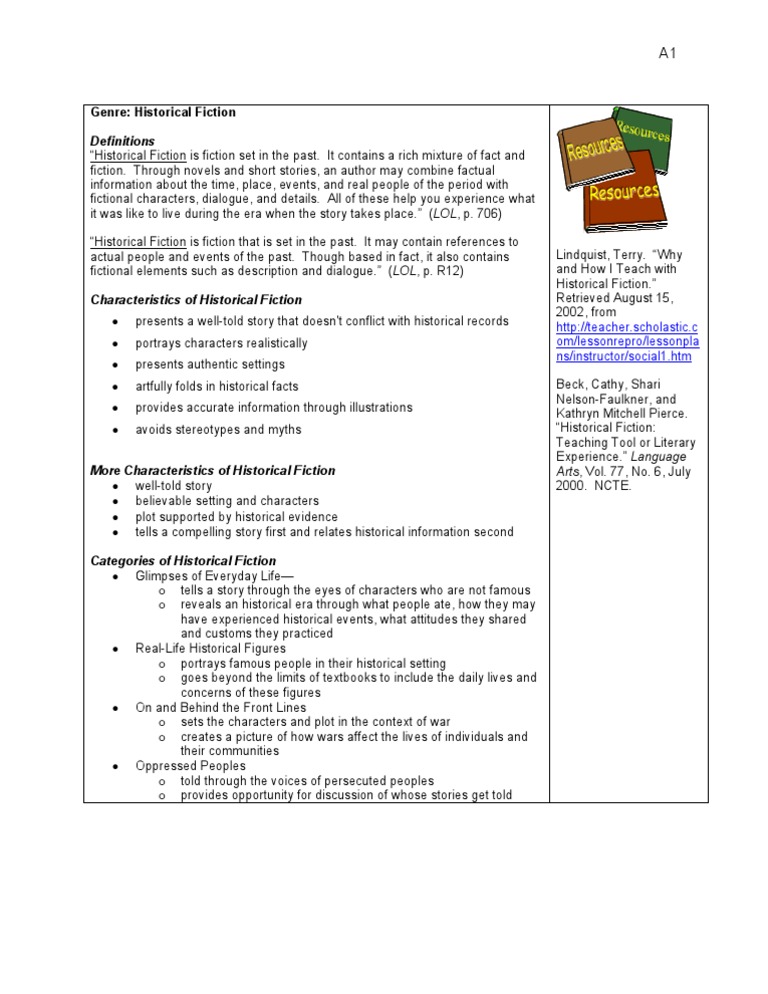 Historical Fiction Characteristics Pdf Historical Fiction