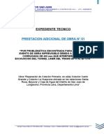 Solicitud prestación adicional obra colector San Juan