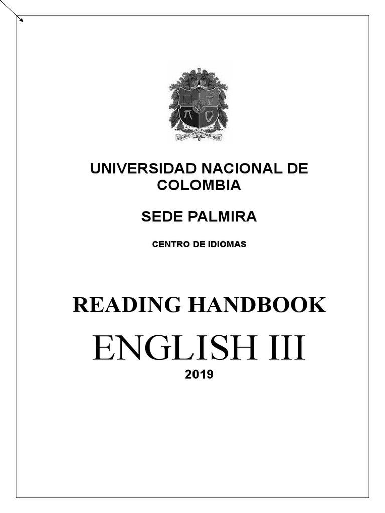 Iii Manual Inglés Nivel Iii Unal Versión 2019 | PDF | Maestros |  Modificación de comportamiento