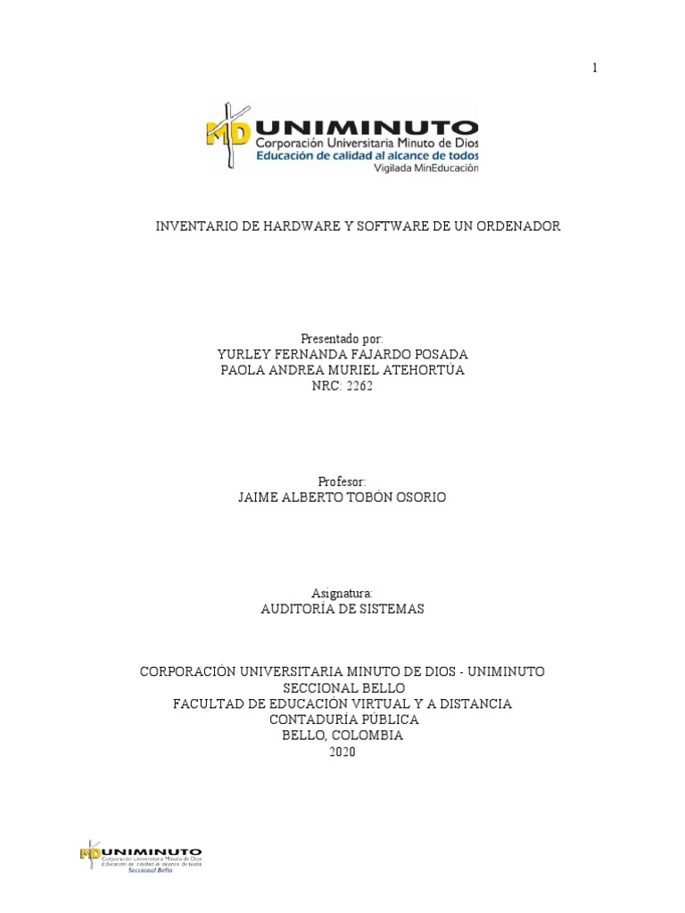 Auditoría de Hardware y Software en PC | PDF | Periférico | Hardware de ...