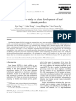 Comparative Study On Phase Development of Lead Titanate Powders