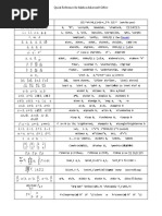 Quick Reference Math in Microsoft Office