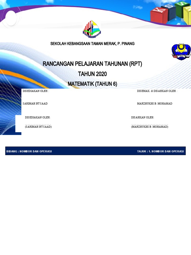 Rpt Math Thn 6 2020 Terkini Pdf