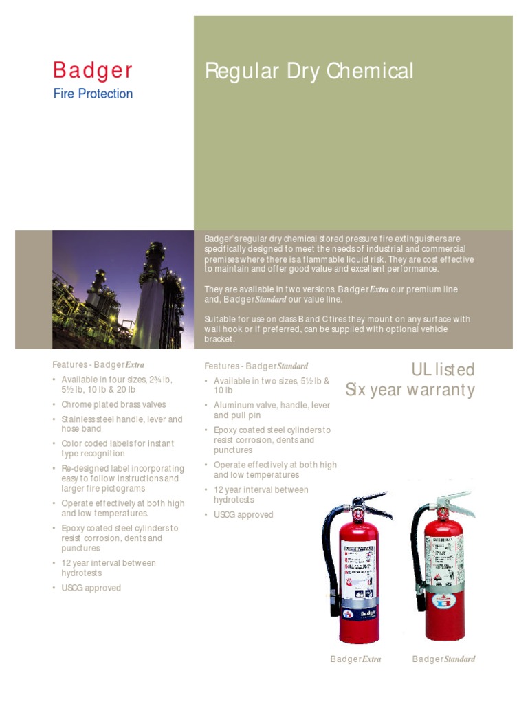 Badger: Regular Dry Chemical | Download Free PDF | Building Engineering ...