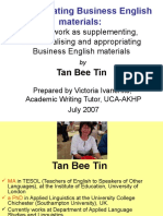 Project Work As Supplementing, Contextualising and Appropriating Business English Materials