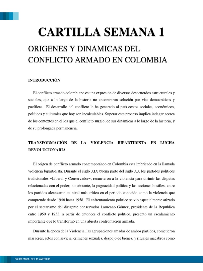 Orígenes del Conflicto Armado en Colombia | PDF | Guerra de guerrillas ...