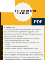 Levels of Curriculum Planning