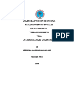 UTM.  la necesidad de la lectura a nivel de estudiante universitario 