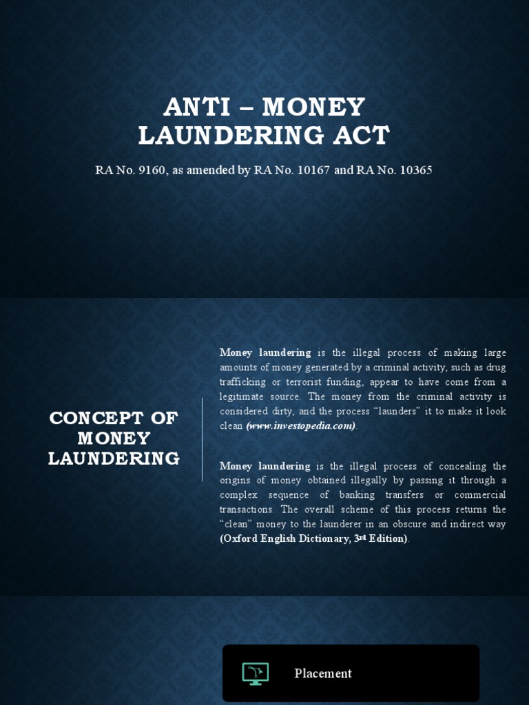 Anti-Money Laundering Act Overview | PDF | Money Laundering | Asset ...
