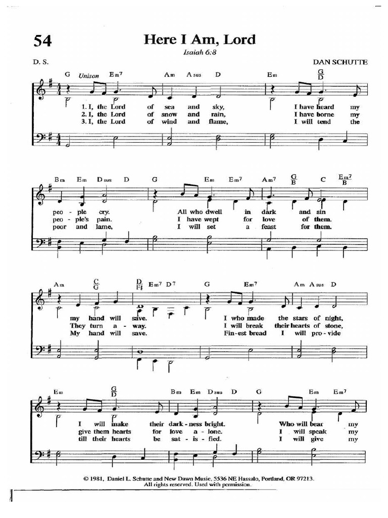Here I Am Lord Dan Schutte PDF PDF