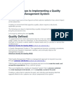 The 12 Steps To Implementing A Quality Management System