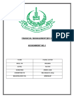 Financial Management (8513) Assignment No.1: Name Faisal Javed