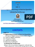 Digital Measurement of Electrical Quantities Cathode Ray Oscilloscope