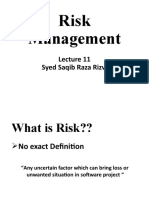 Risk Management: Syed Saqib Raza Rizvi