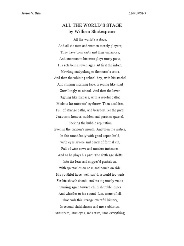 All The World's Stage | PDF