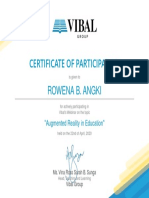 Certificate of Participation: Rowena B. Angki