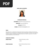 Hoja de Vida Maria Camila Leon Bertel PDF