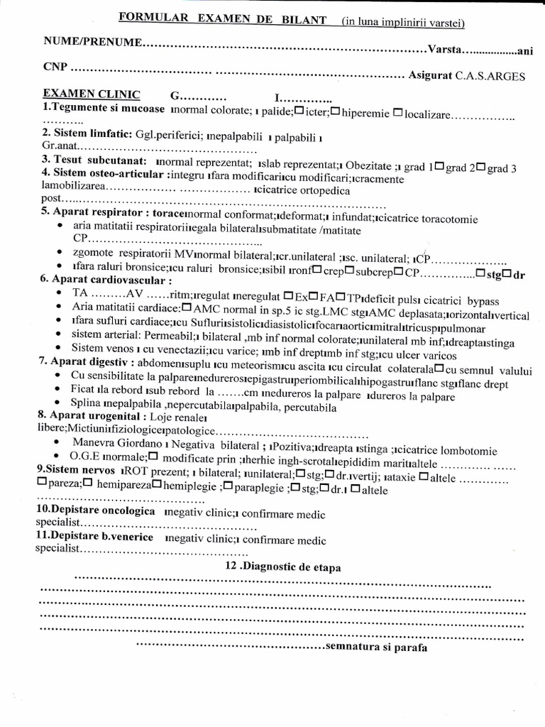 Examen Bilant | PDF