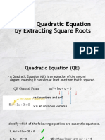LESSON 1 Solving Quadratic Equation by Extracting Square Roots