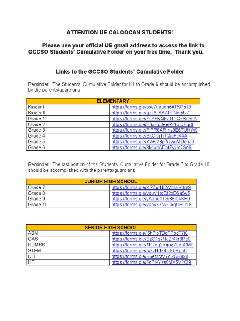 Access Student Cumulative Folders | PDF | Business | Sports & Recreation