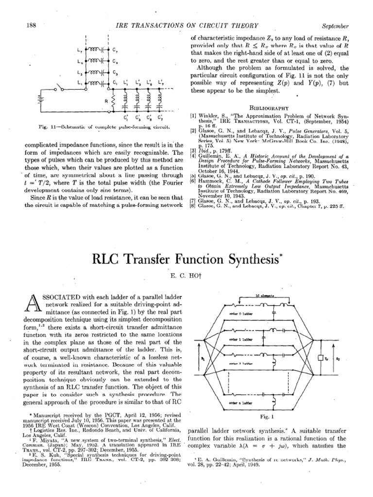 RLC Transfer Function Synthesis-ycW PDF | PDF
