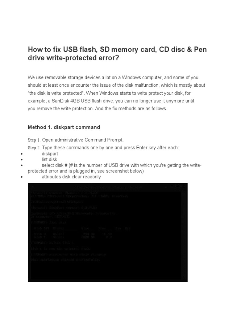 How To Fix Write Protected USB Flash PDF Usb Flash Drive Windows