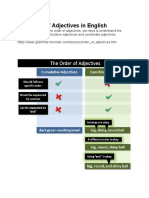 The Order of Adjectives in English