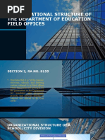 Organizational Structure of The Department of Education Field Offices