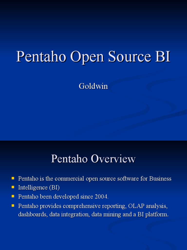 Pentaho Open Source Bi | PDF | Computer Data | Application Software
