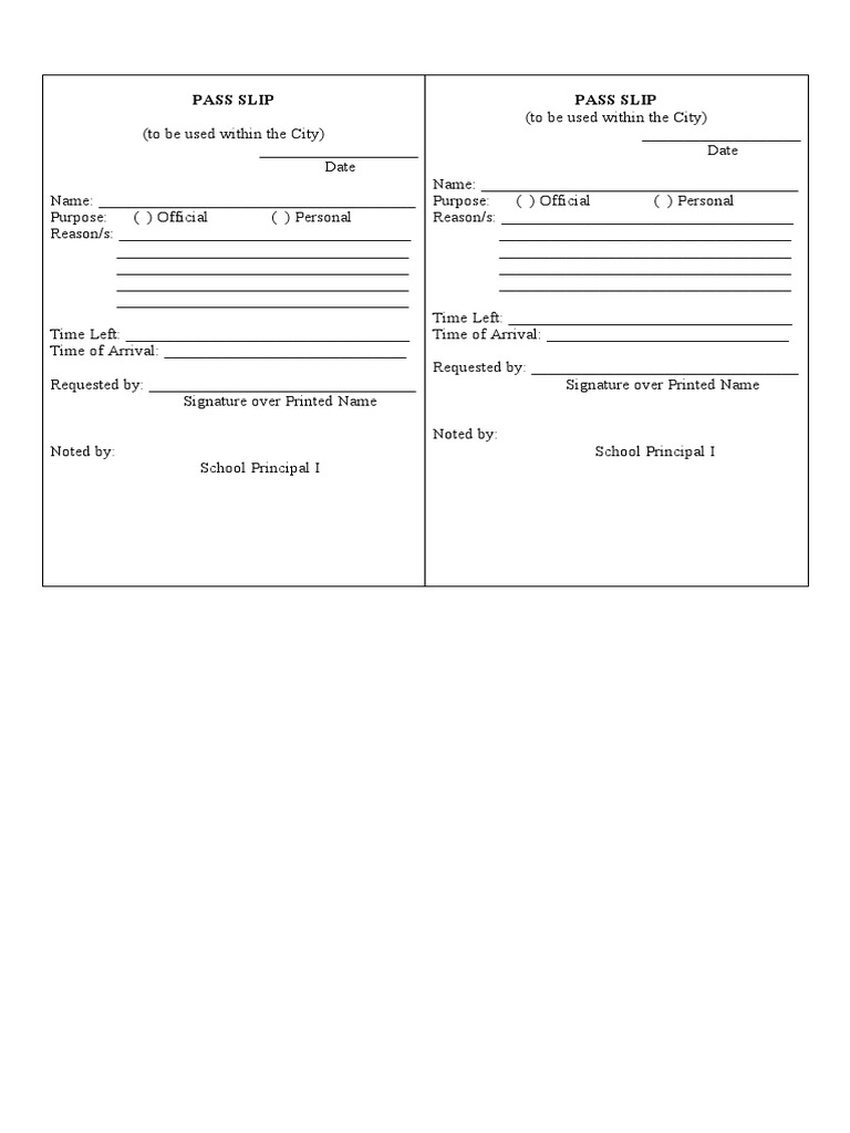 City Pass Slip Template | PDF | Career & Growth | Business