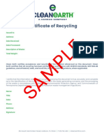 Sample: Certificate of Recycling