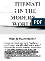 Mathemati Cs in The Modern World