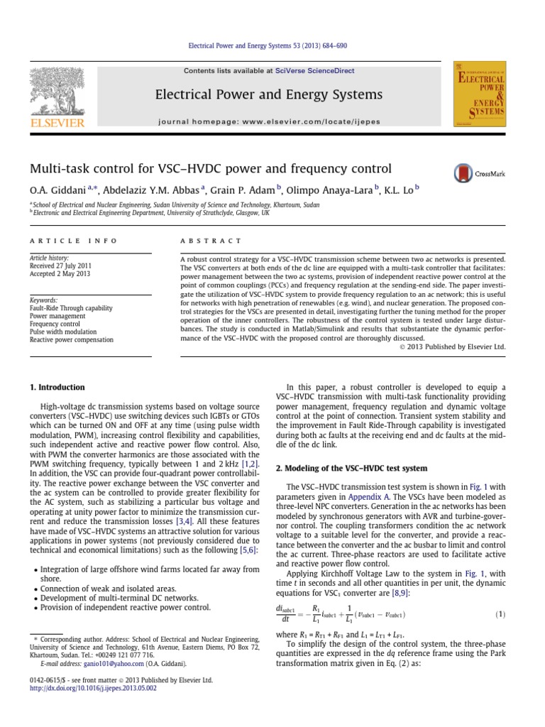 VSC-HVDC Control for Power Systems | PDF | High Voltage Direct Current ...