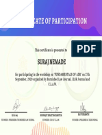 Certificate of Participation: Suraj Nemade