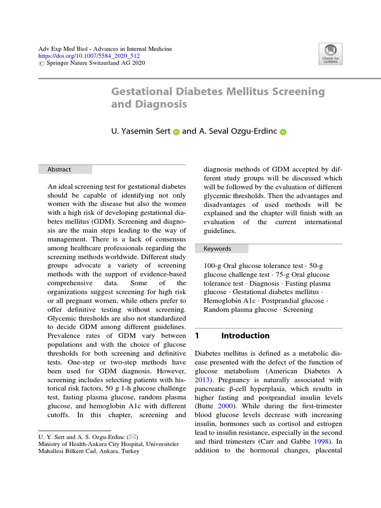 Gestational Diabetes Screening Methods | PDF | Gestational Diabetes ...
