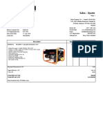 Sales - Quote: Description Qty UOM U. Price Amount