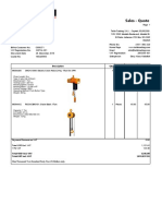 Sales - Quote: Description Qty UOM U. Price Amount