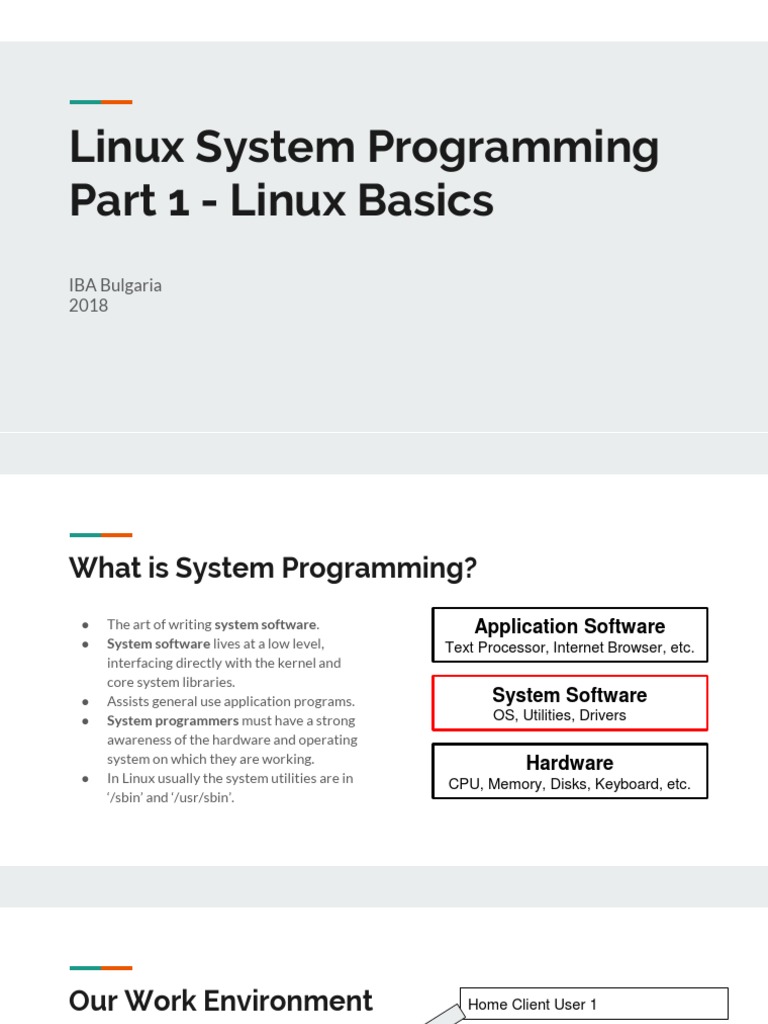 Linux System Programming Part 1 - Linux Basics: IBA Bulgaria 2018 | PDF ...