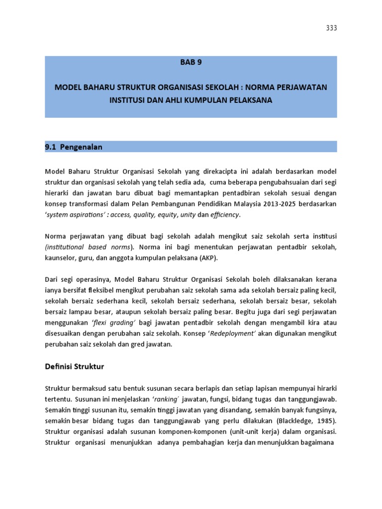 Model Baharu Struktur Organisasi Sekolah  PDF