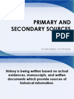 Primary and Secondary Historical Sources