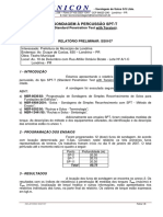 Relatório preliminar de sondagem SPT-T para projeto de teatro municipal